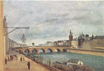Jean Baptiste Camille  Corot Le Pont-au-Change et le Palais de Justice (mk11) Norge oil painting art